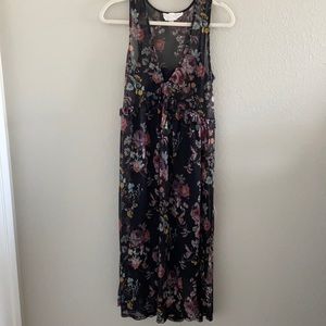 Black Floral Midi dress